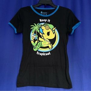 tokidoki Tropical Unicorno T-shirt 🍍💛💚💙🖤